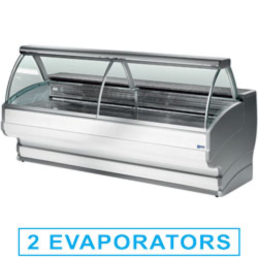 Refrigerated display counters, curved glass with storage space – Stoc nou