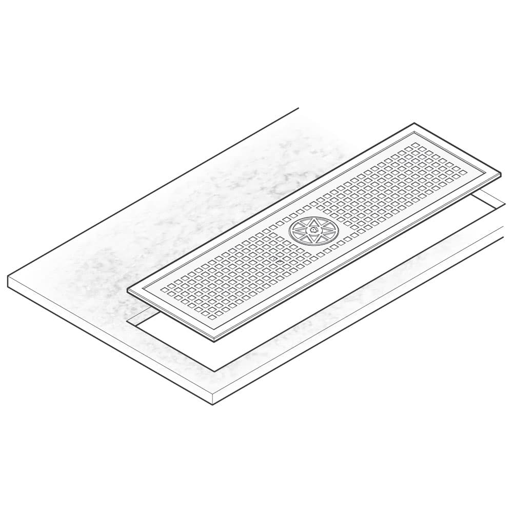 Drip tray with grid and glass washer, drop-in, 420x240 mm