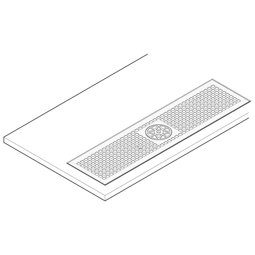 Drip tray with grid and glasswasher, to be welded, 420x240 mm