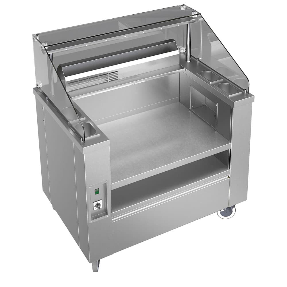Moving Show Pasta 1115 mm with integrated pasta cooker 24 liters and air intake