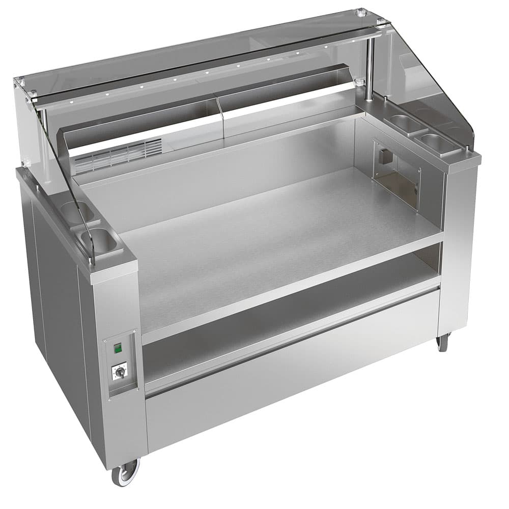 Moving Show Pasta 1515 mm with integrated pasta cooker 24 liters and air intake