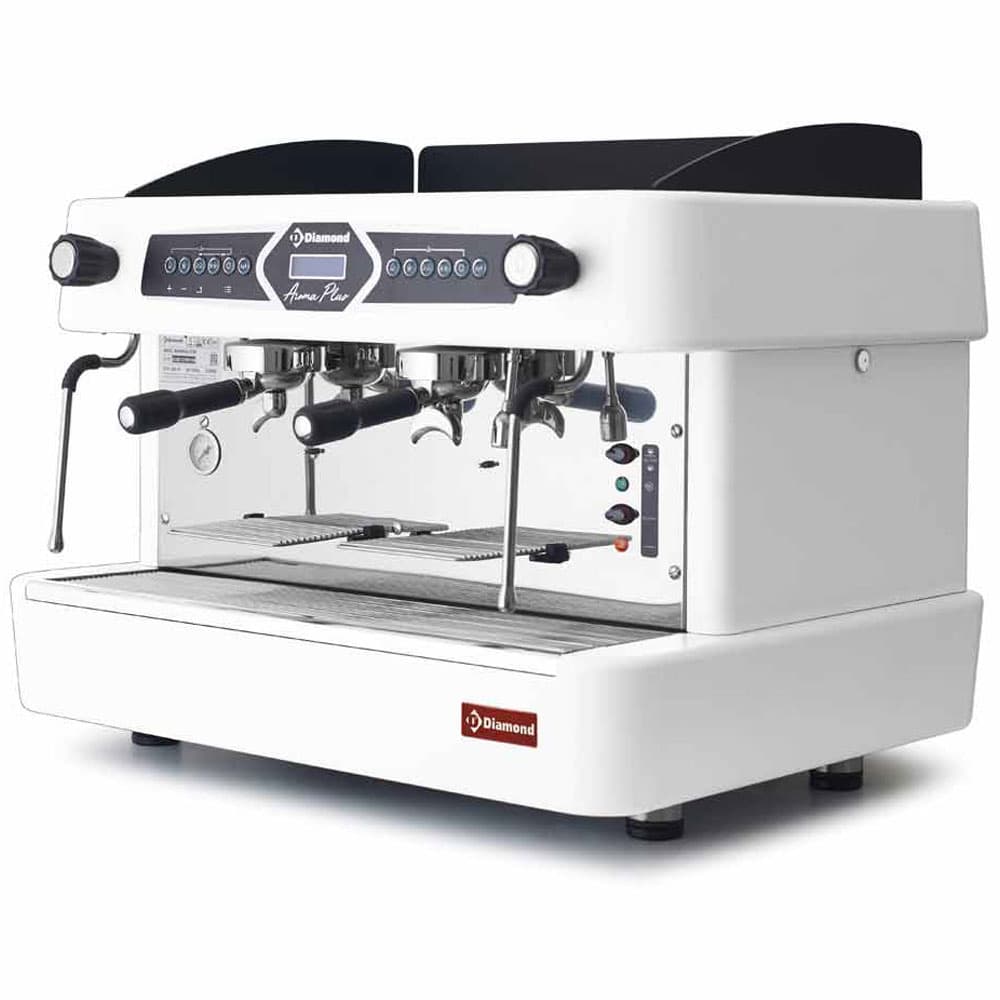 Pachet Espressor profesional 2 grupuri semiautomat Diamond AROMA/2EW_DVA8 negru + Dedurizator apa inclus, Dim: 677x580xh523 mm