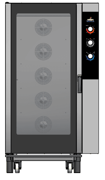 Cuptor profesional patiserie și brutărie Vesta 0L1664M, 16 tăvi 600×400 mm cu cărucior inclus, cărucior mecanic industrial, Italia