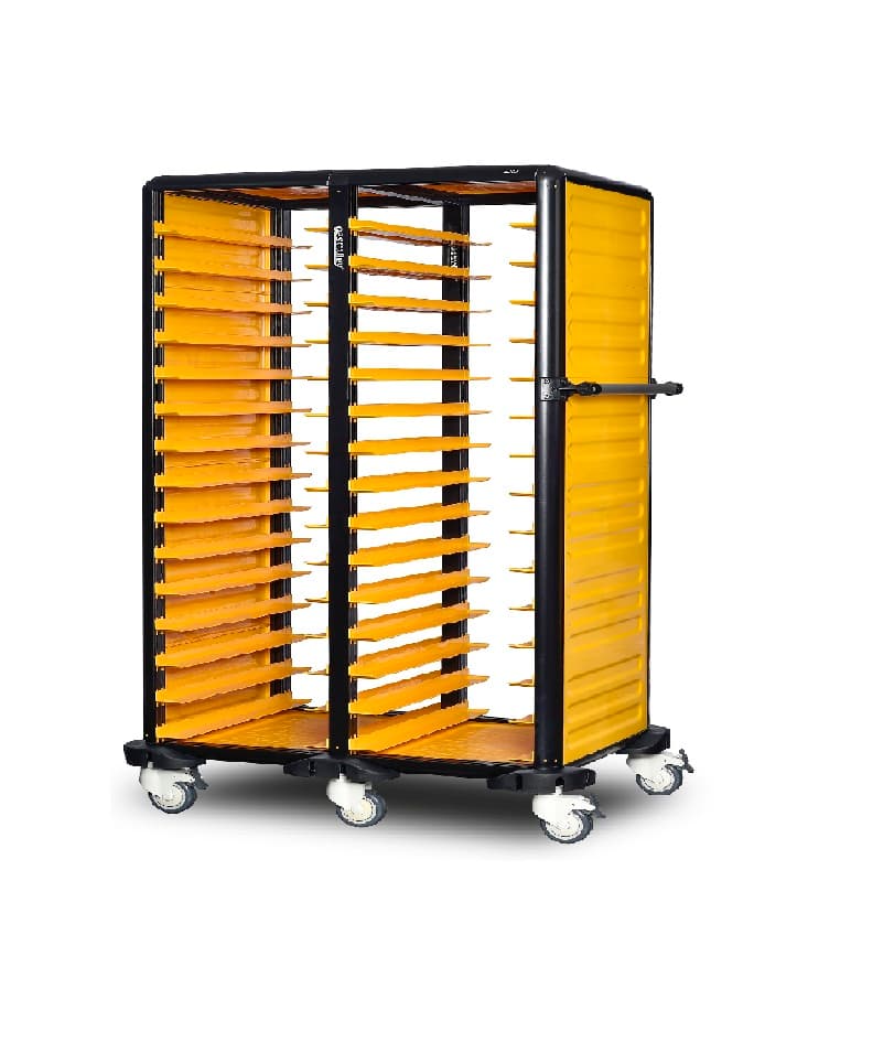 Cărucior inox profesional pentru transport tăvi și cuve GN Pimak G.ST.150.D.2 | Dim: 101x71x174 cm