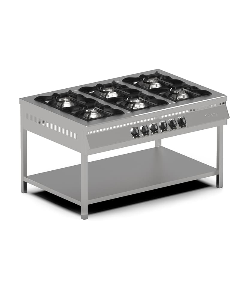 Aragaz profesional pe gaz Pimak MX-2A | 2, 14 kW, Gaz, Dim: 100x65x85 cm