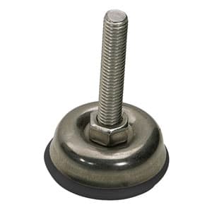 Adjustable inox alimentar foot with non-slip rubber standard sizes (thread 12 MA) cod.106 Lonatini, Italia