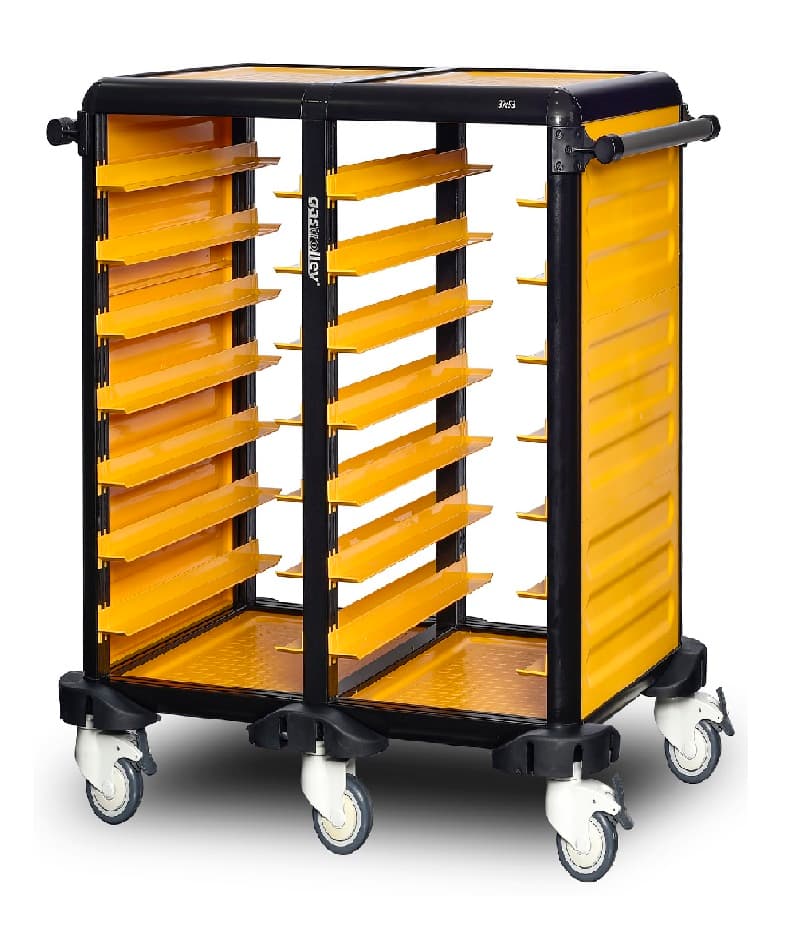 Cărucior inox profesional pentru transport tăvi și cuve GN Pimak G.ST.75.D.2 | Dim: 101x71x99 cm