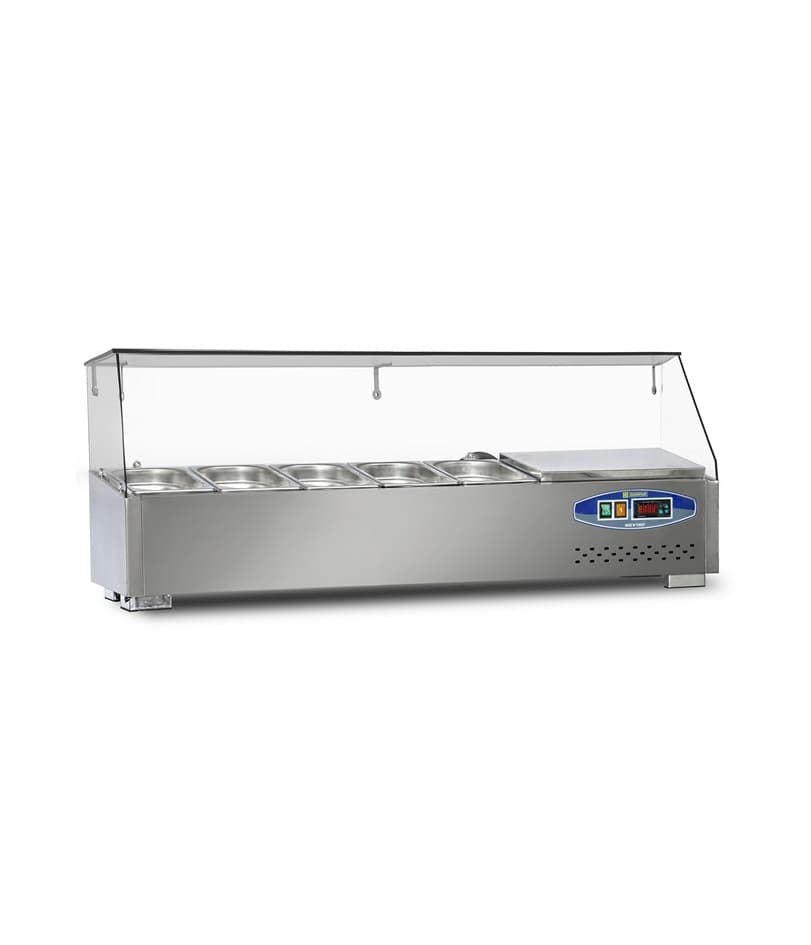 Masă frigorifică profesională tip salad bar cu cuve GN Pimak 22SBS05-12 | 29, 75 kW, 230V, Dim: 120x35x40 cm