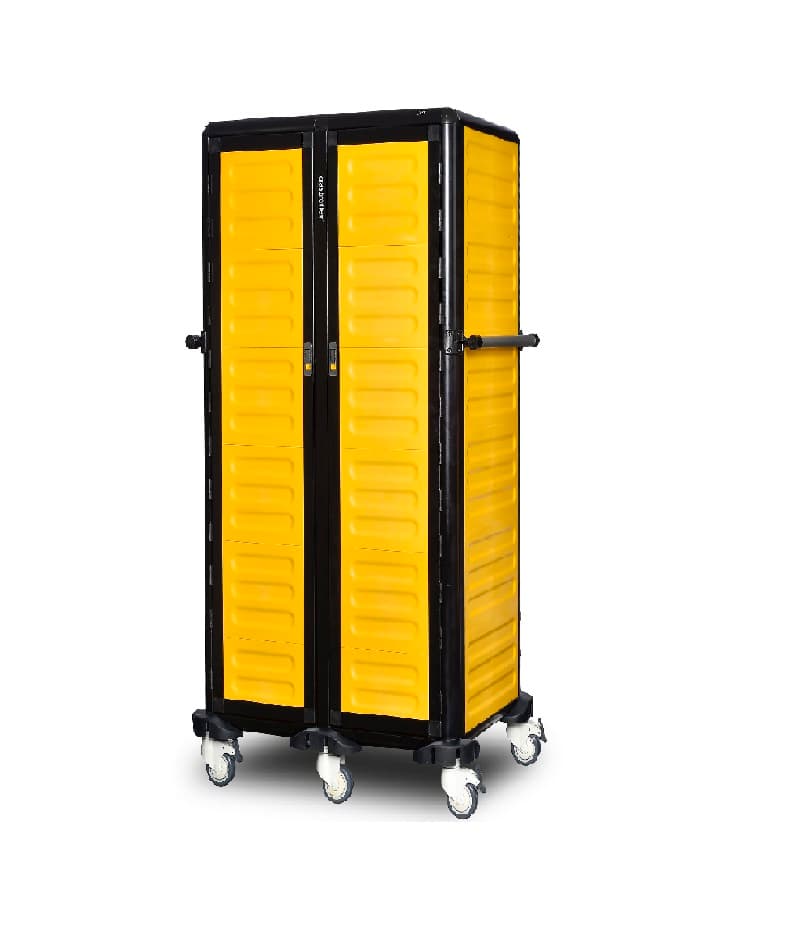 Cărucior inox profesional pentru transport tăvi și cuve GN Pimak G.ST.150.D.4 | Dim: 101x71x174 cm