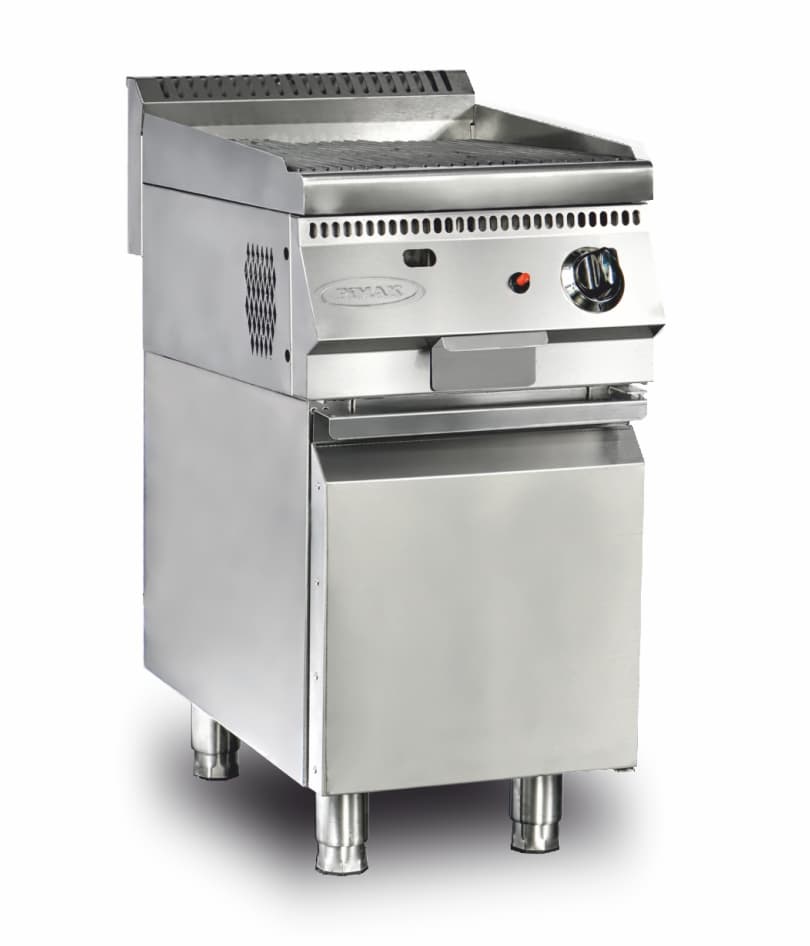Grătar profesional cu rocă vulcanică pe gaz Pimak LTI70SD-M170-2 | 3440 kW, Gaz, Dim: 63x70x85 cm