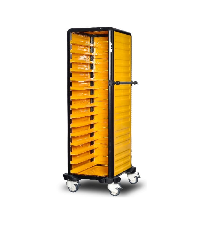 Cărucior inox profesional pentru transport tăvi și cuve GN Pimak G.ST.150.S.3 | Dim: 57x71x174 cm