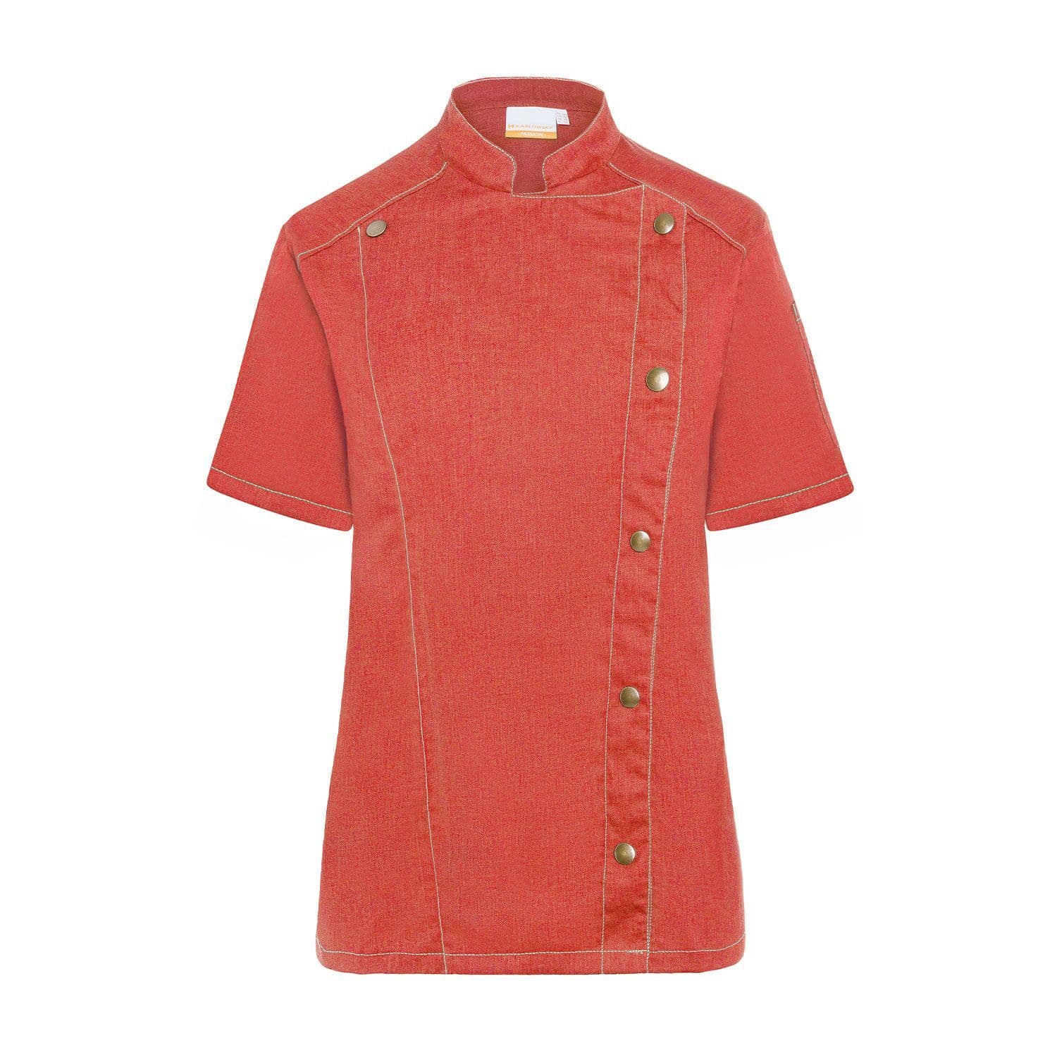 KARLOWSKY | Mânecă scurtă Doamnelor Gătit jacheta de gătit Jeans Style - Vintage Red - Mărimea: 54