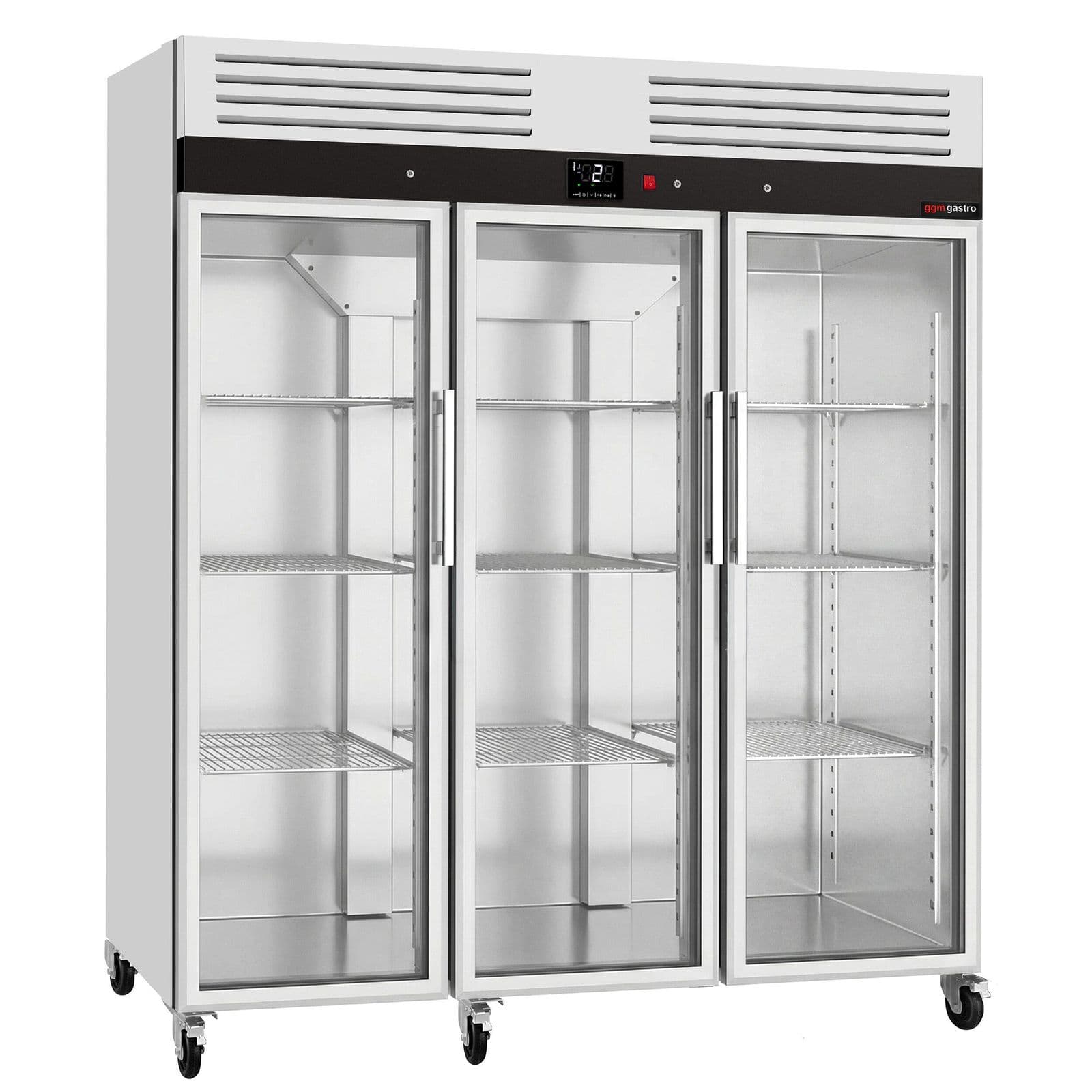 Frigider din oțel inoxidabil ECO – 1350 litri – cu 3 uși din sticlă