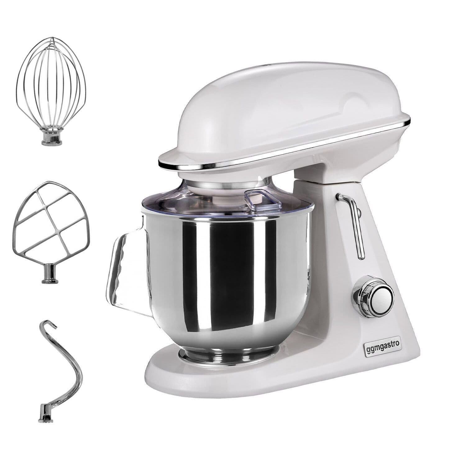 Mixer planetar de banc - 7 litri - 350 W - include 3 accesorii de amestecare - alb lapte