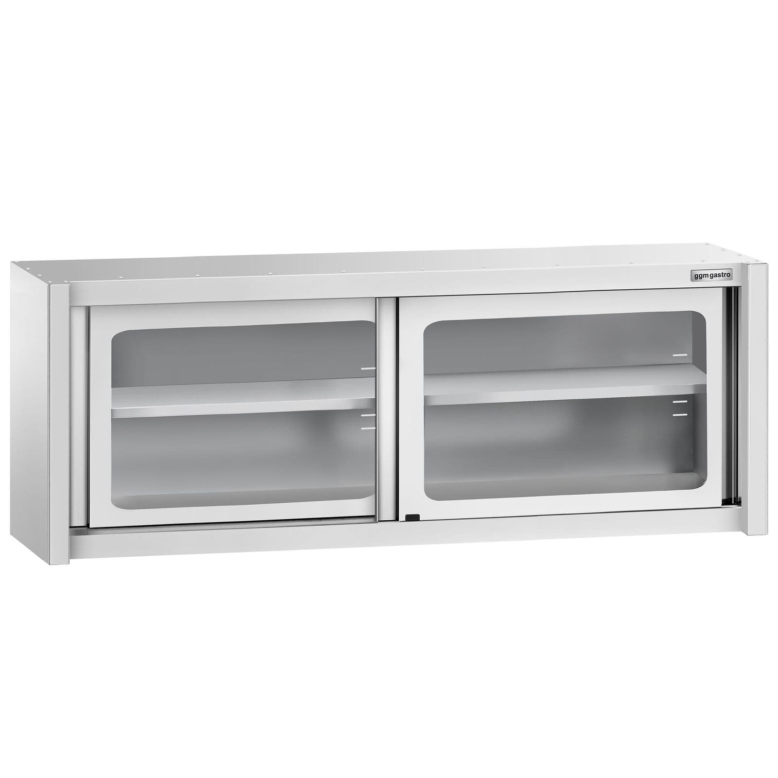 Dulap de perete din oțel inoxidabil - 2000x400 mm - cu uși glisante din sticlă - 650 mm înălțime