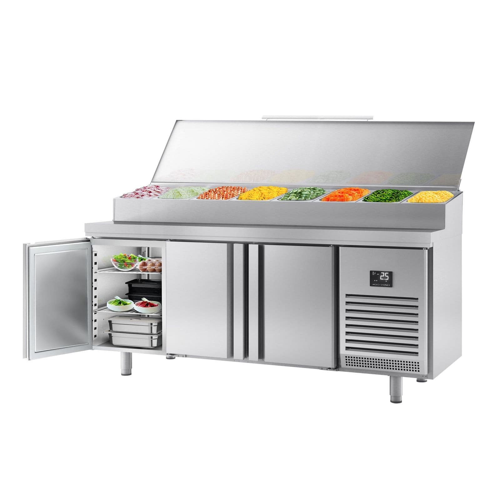 Saladetă Mini - 1960x600 mm - 3 uși - pentru 11x GN 1/4 recipiente