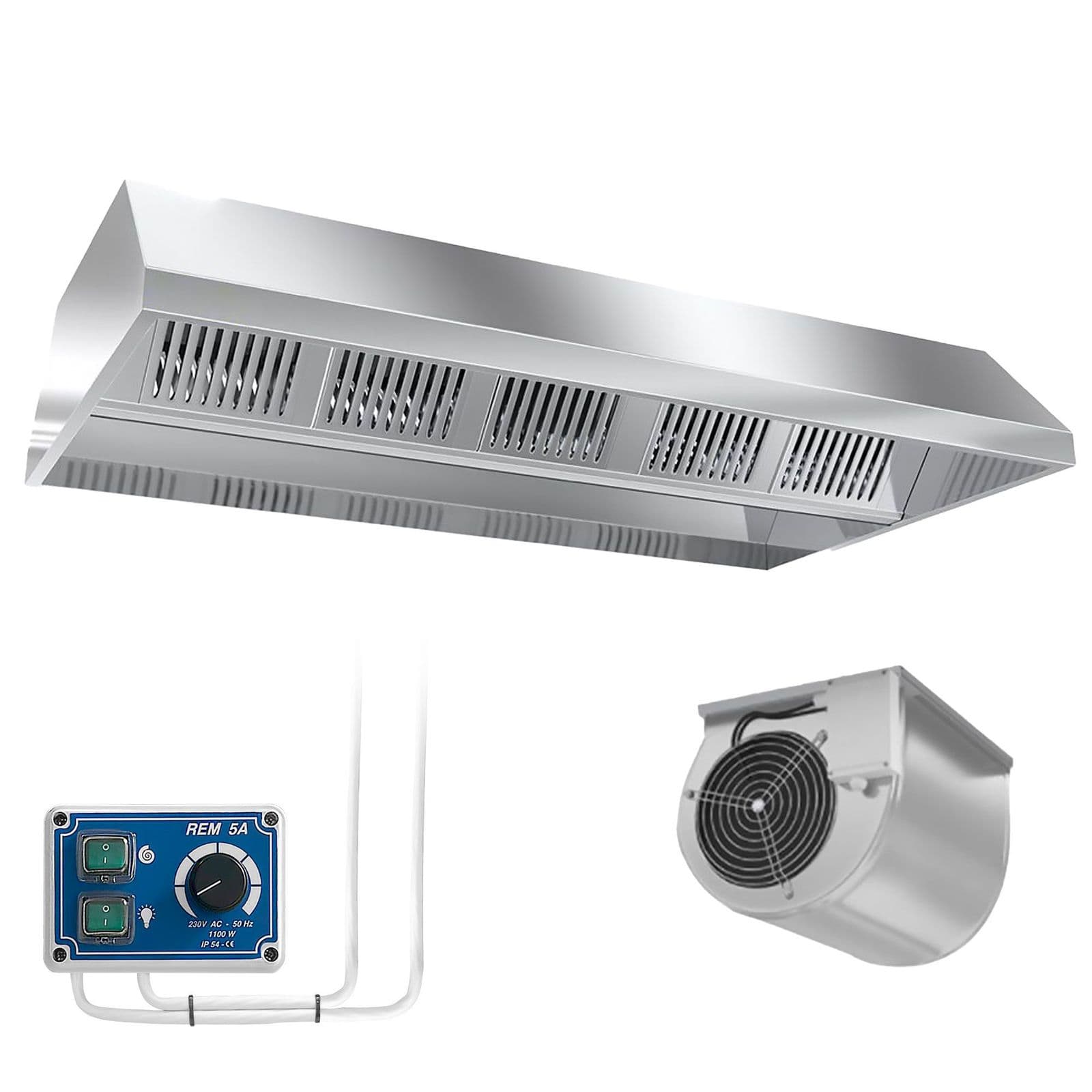 Hota de tavan cu motor – 2200 mm – cu regulator extern, filtru și lampă