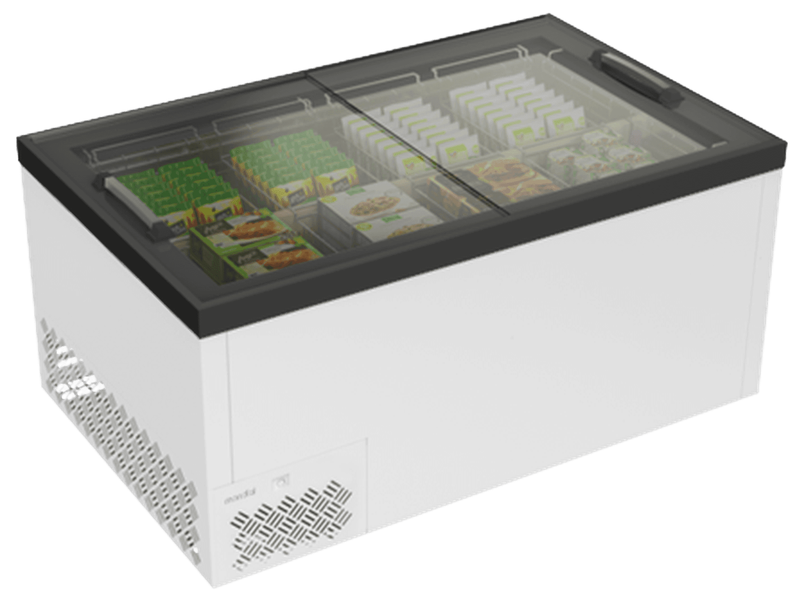 Insulă frigorifică orizontală comercială Mondial Framec seria OASI M (-25°C -18°C), Italia