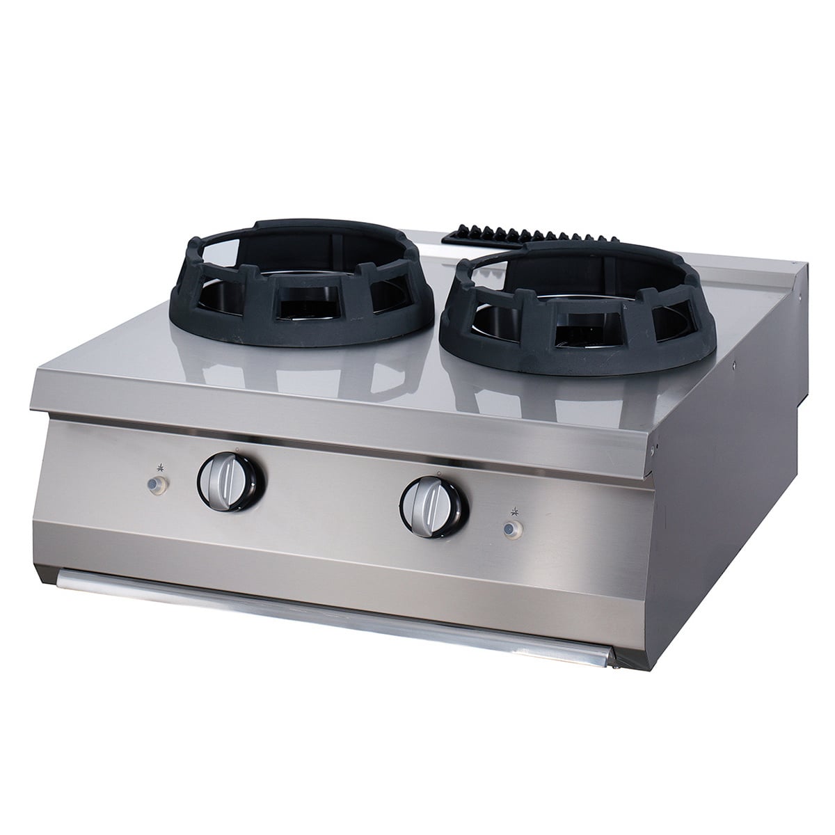 Aragaz wok pe gaz Maxima Premium – 2 inele de gătit 28,5 – modul dublu – adâncime 90 cm
