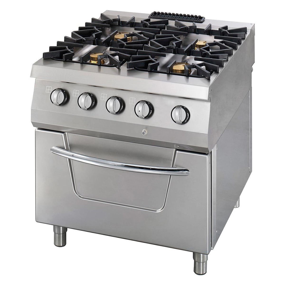 Aragaz profesional pe gaz Maxima Premium Stove – 4 arzătoare – modul dublu – adâncime 90 cm