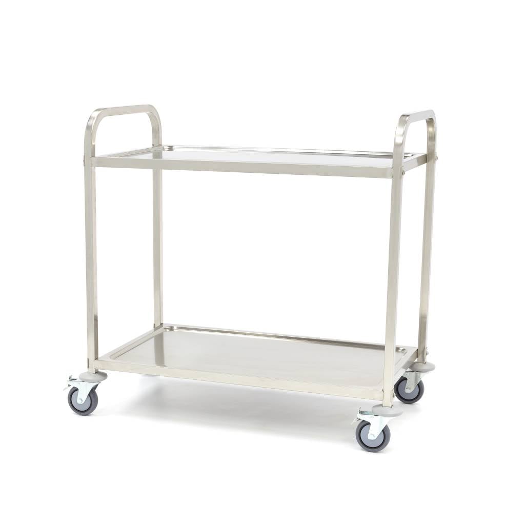 Stainless Steel Serving Trolley - 2 Shelves