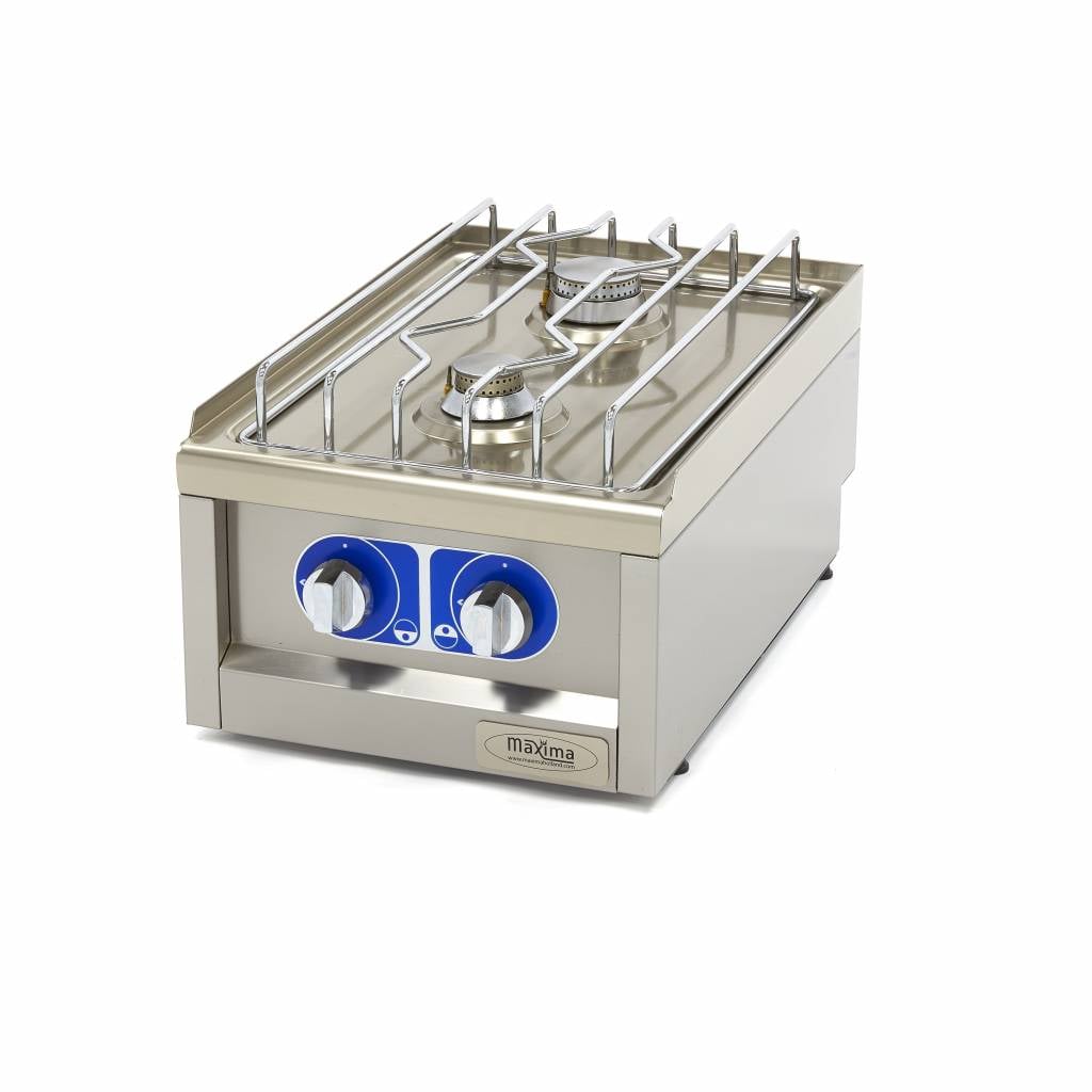 Aragaz profesional pe gaz Maxima Commercial Grade – 2 arzătoare – modul simplu – adâncime 60 cm