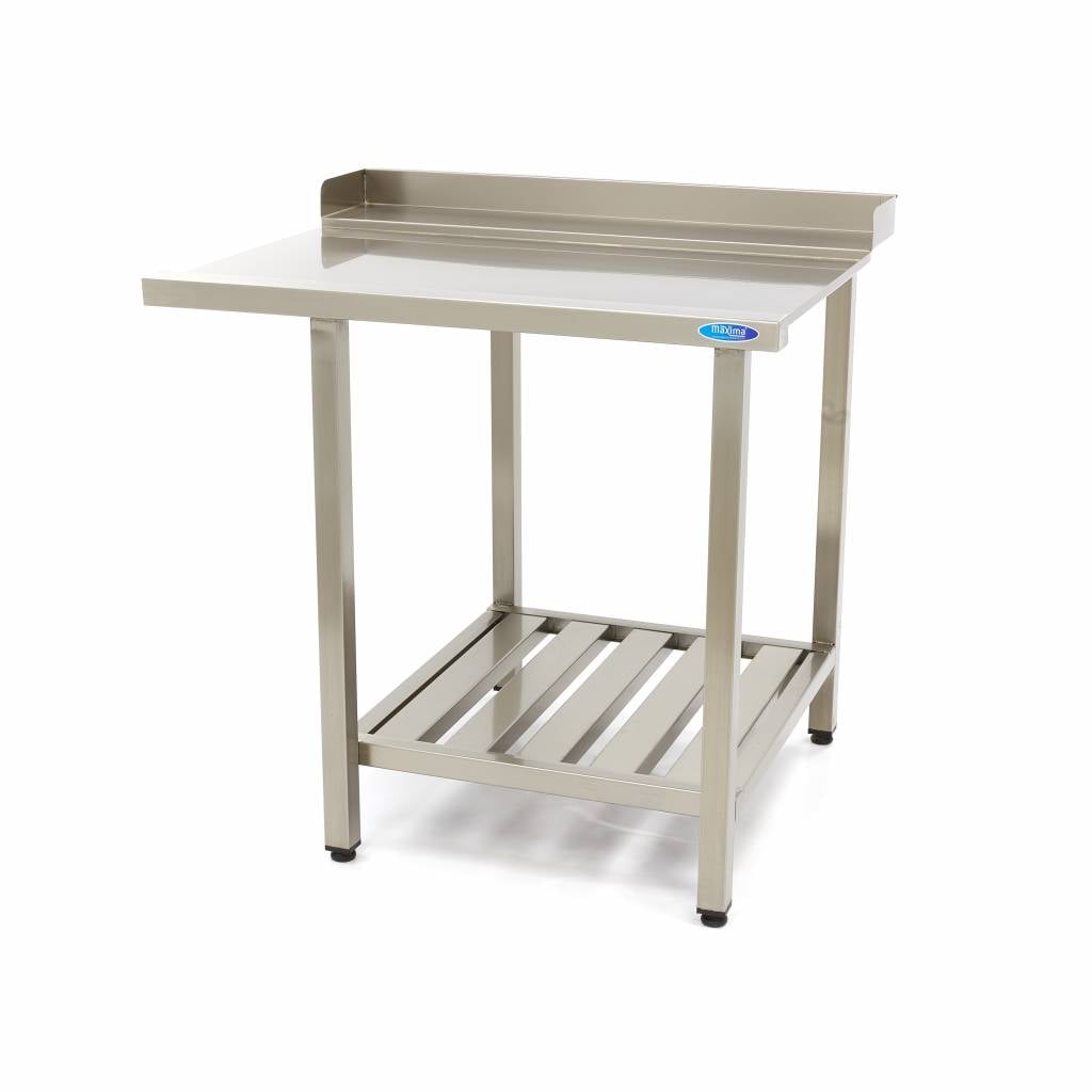 Dishwasher Table - 70 x 75cm - Right - with Backsplash and Storage Shelf