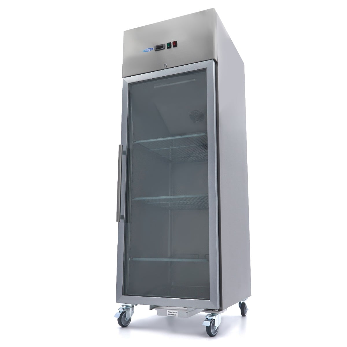 Fridge - 600L - 3 Adjustable Shelves (2/1GN) - Stainless Steel - with Glass Door