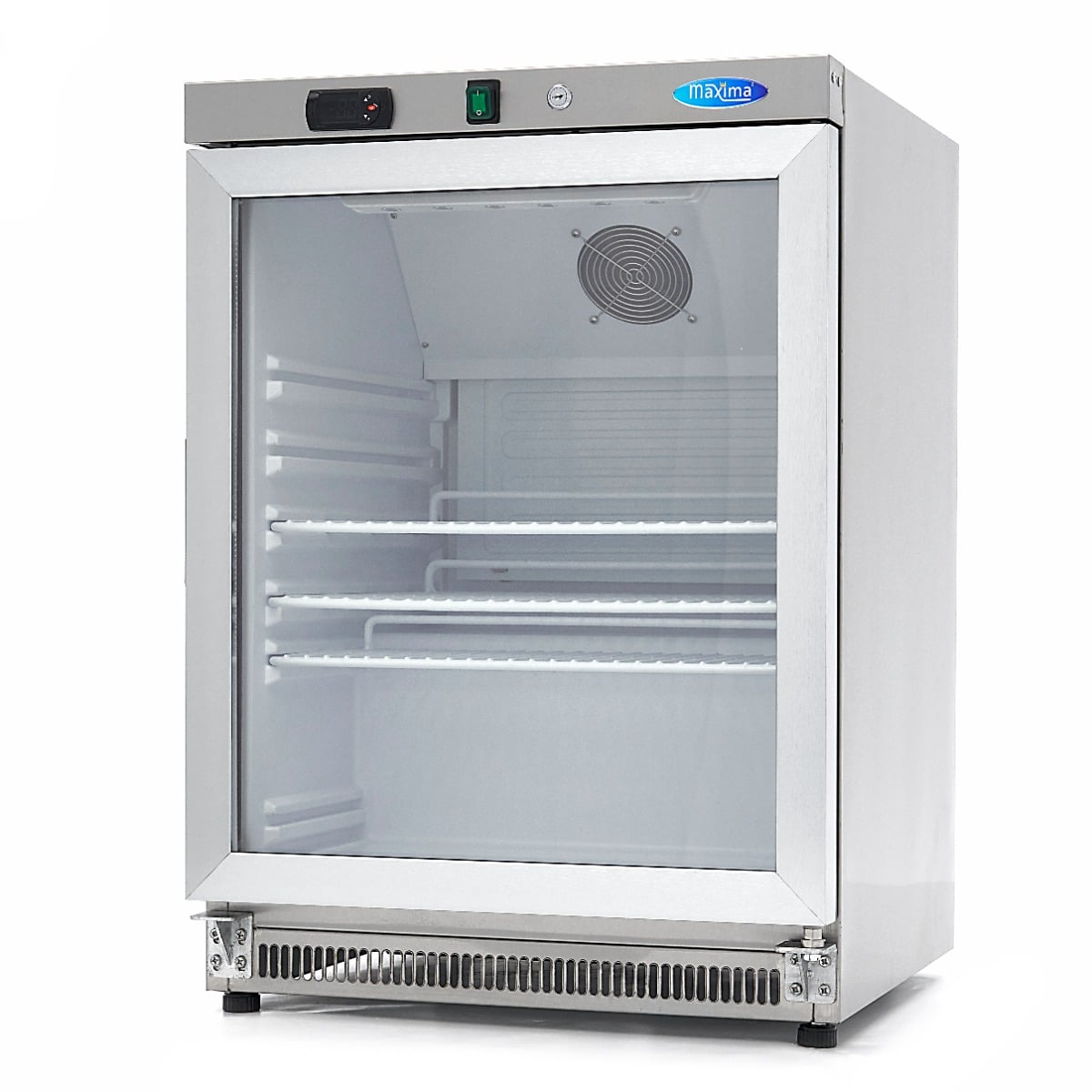 Fridge - 200L - Stainless Steel - with Glass Door