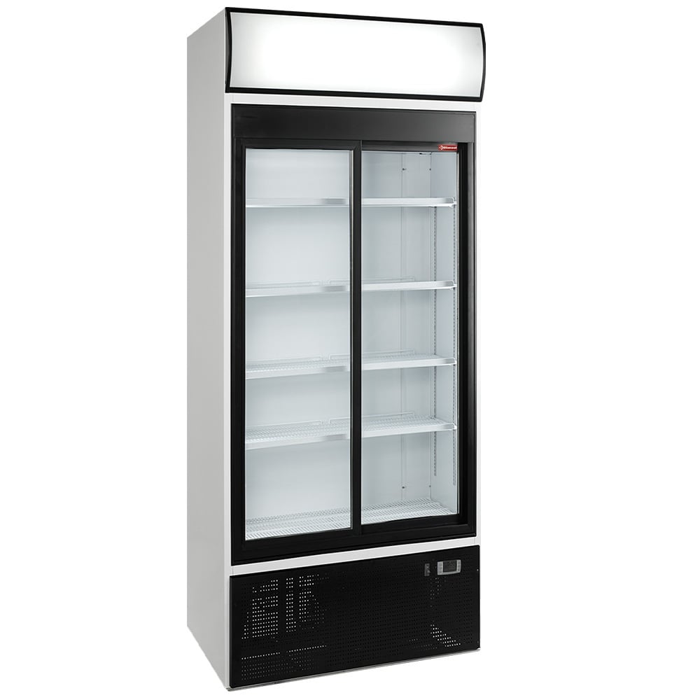 Drink display positive T°, ventilated, 760 liters, 2 sliding doors, with lightbox – Lichidare stoc (2)