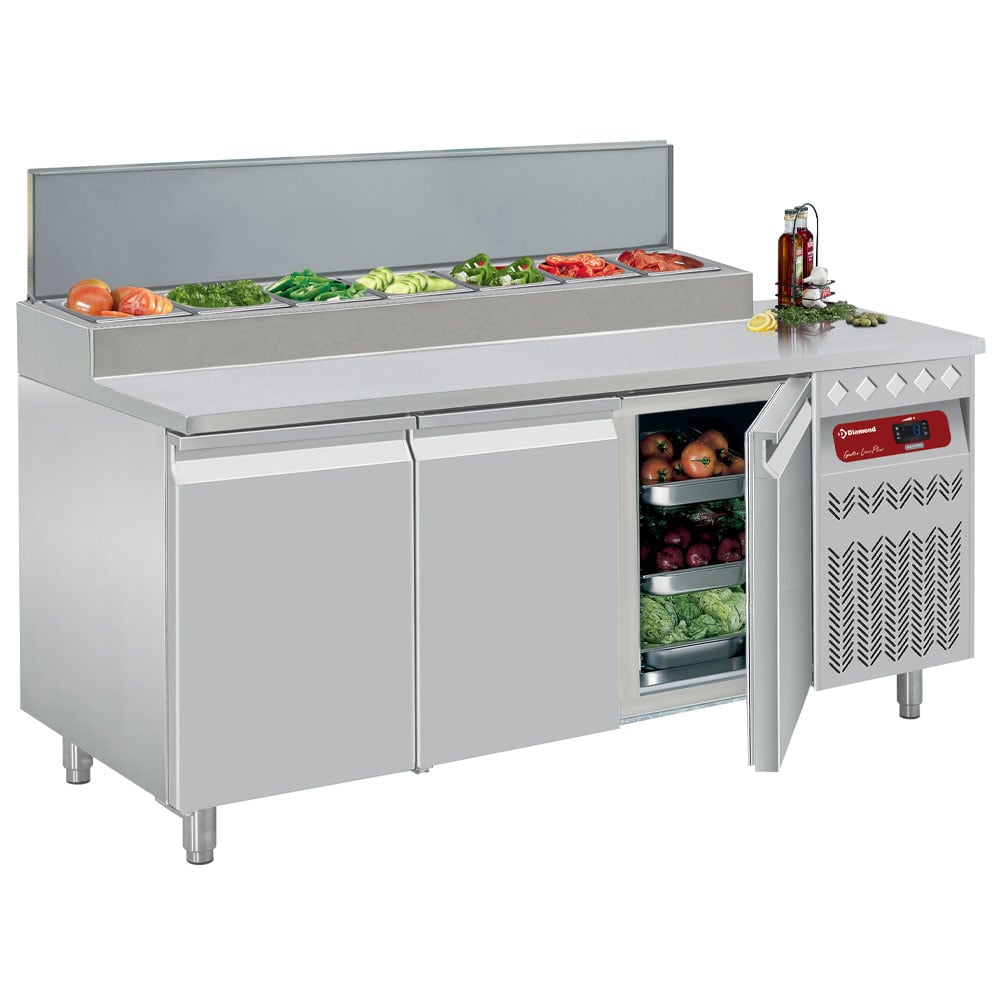 Ventilated refrigerated table, 3 doors GN 1/1, 405 Lit.& refrigerated structure – A doua alegere