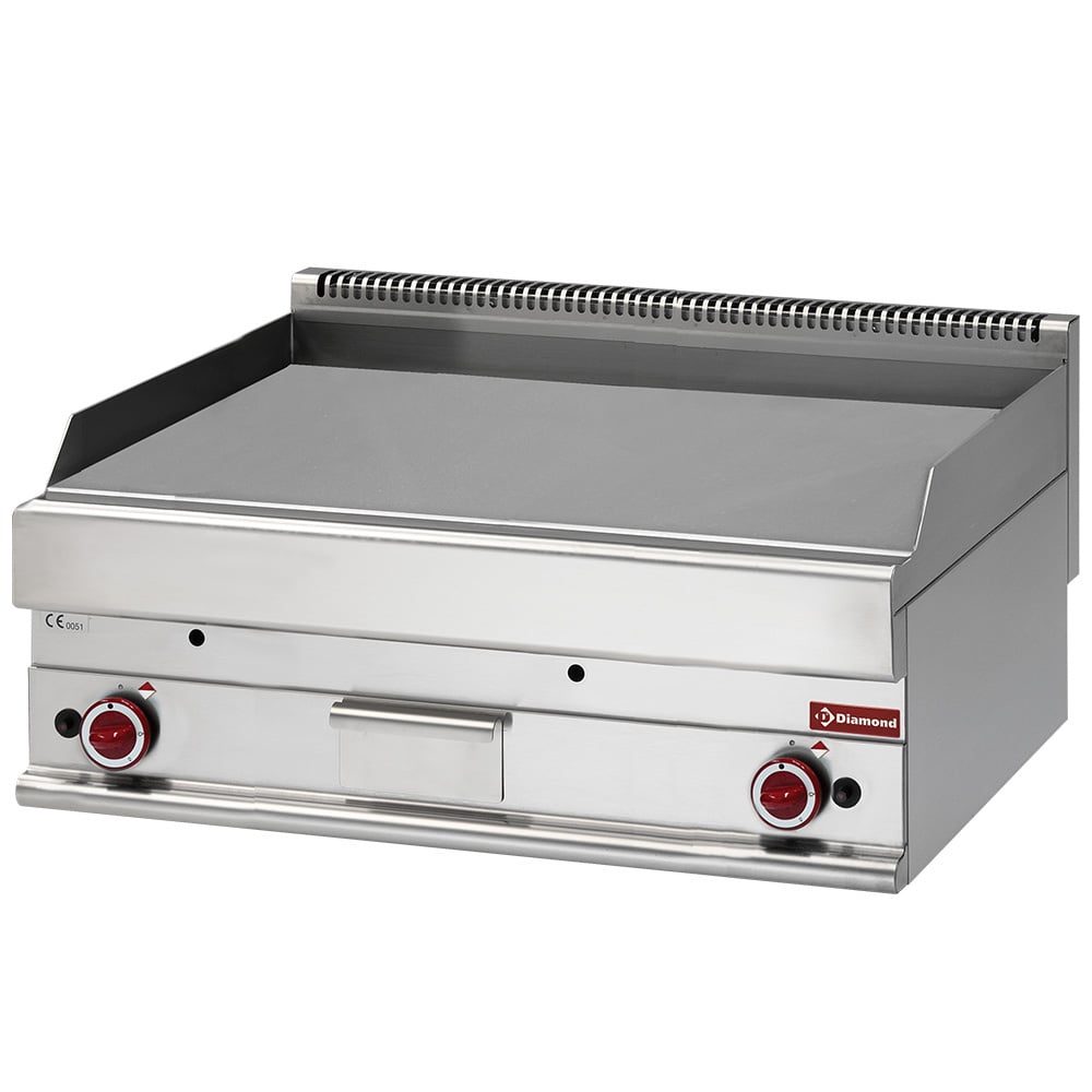 Baking plate gas EXTRA-LARGE, flat chromed