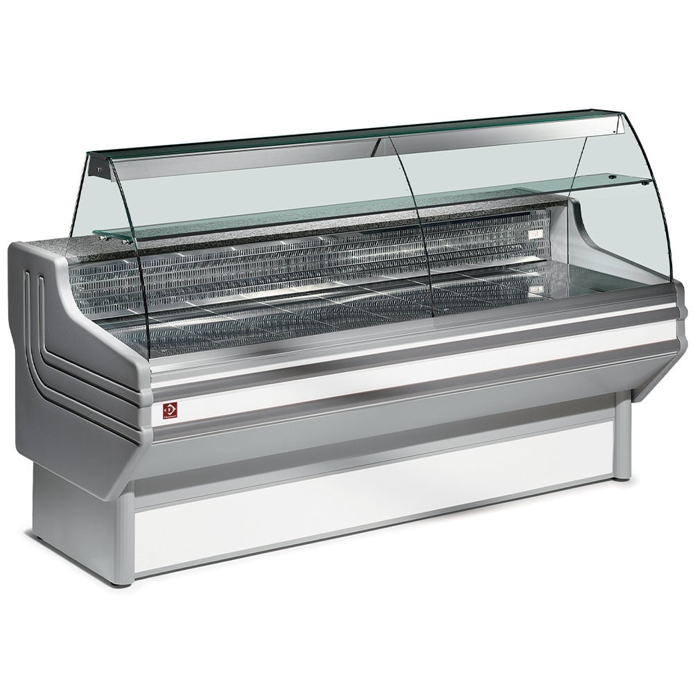 Refrigerated display counter curved glass, ventilated, with reserve – Lichidare stoc (1)
