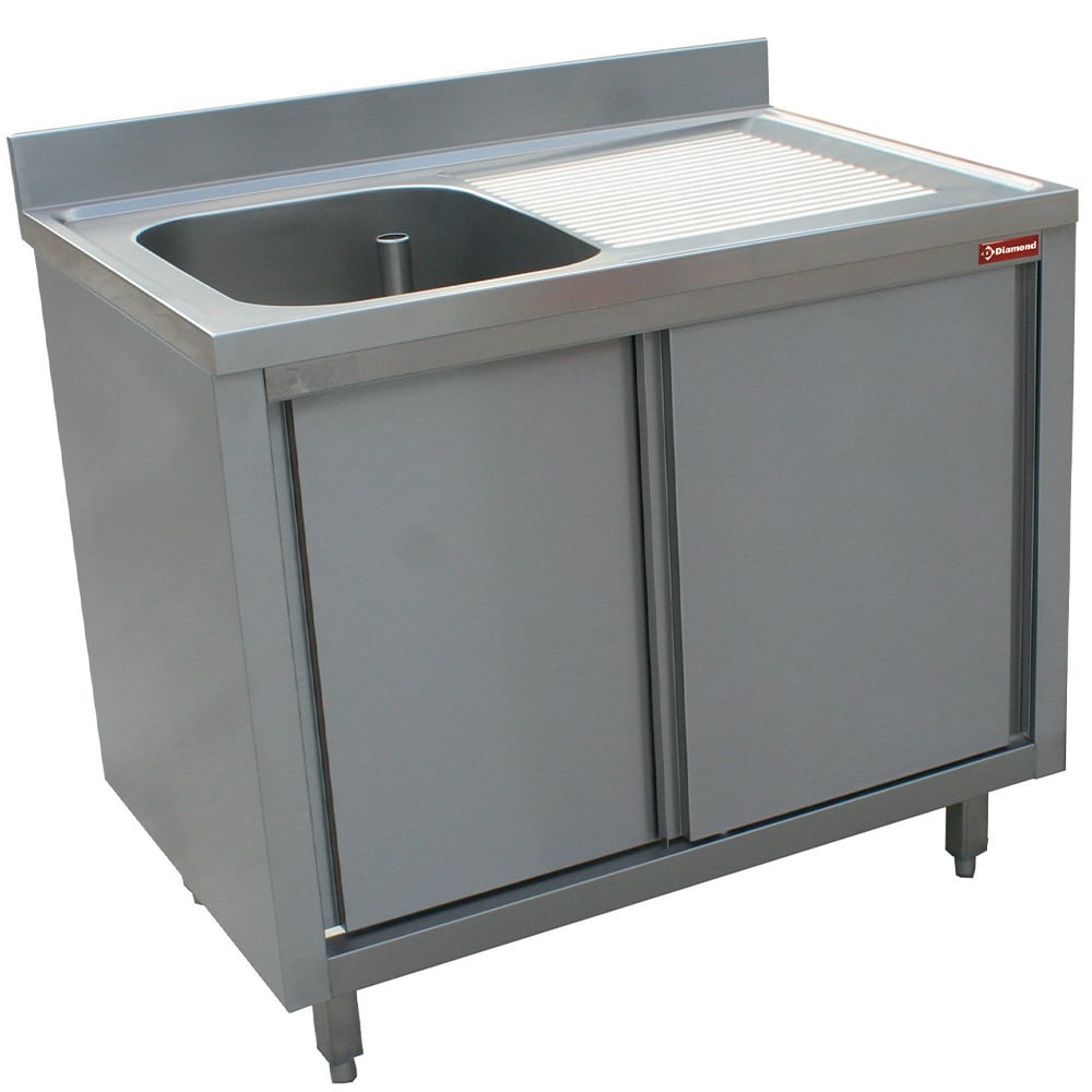 Sink 1 tank 600x500xh275, right draining board on cupboard 2 sliding doors – A doua alegere