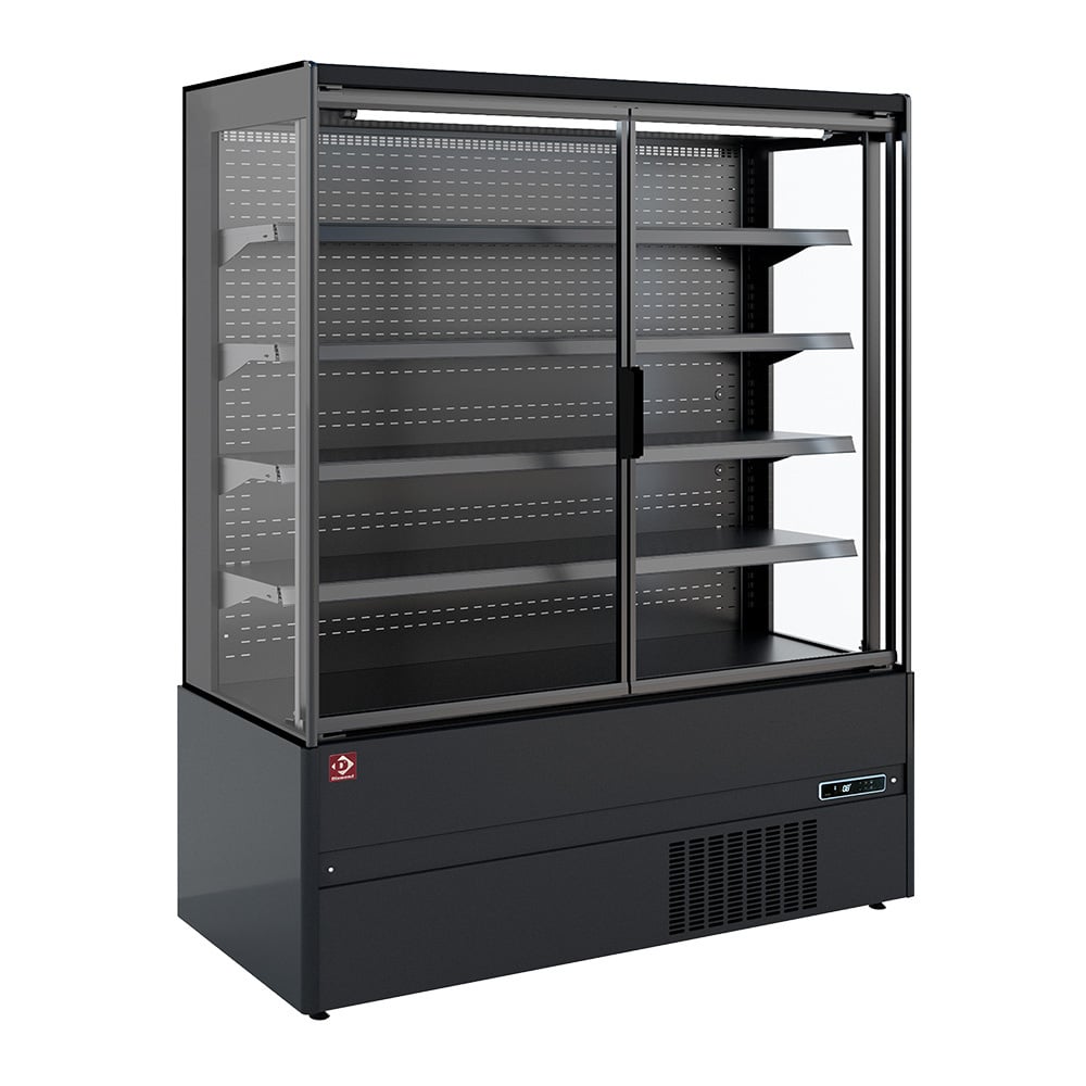 Refrigerated wall element, self-service, swing doors - FULL BLACK