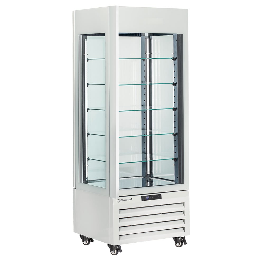FULL vitrine 440 Lt., 5 glass levels, ventilated - ICE CREAM & PASTRY - WHITE