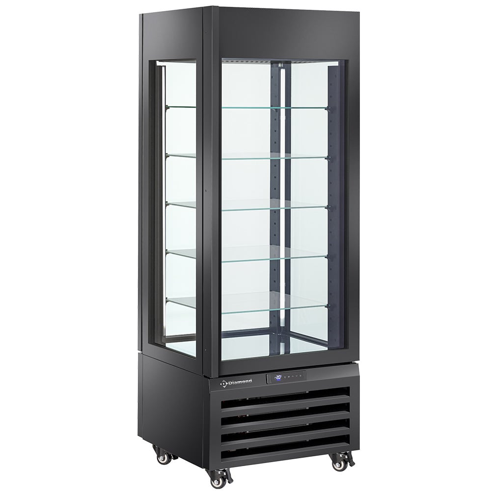 FULL vitrine 440 Lt., 5 glass levels, ventilated - PASTRY - BLACK