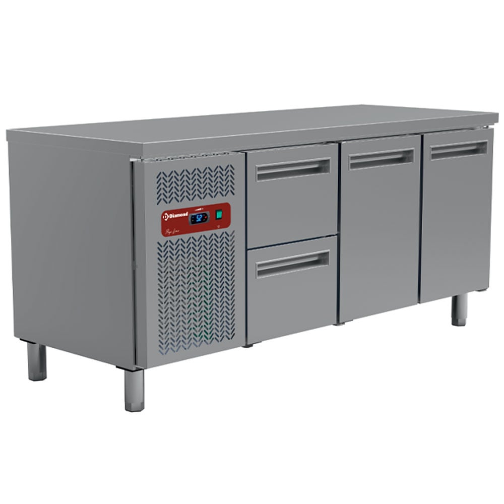 Cooling table, ventilated, 3 doors GN 1/1(405 Lit.) + Kit drawers block (1/2 + 1/2) – Ocazie