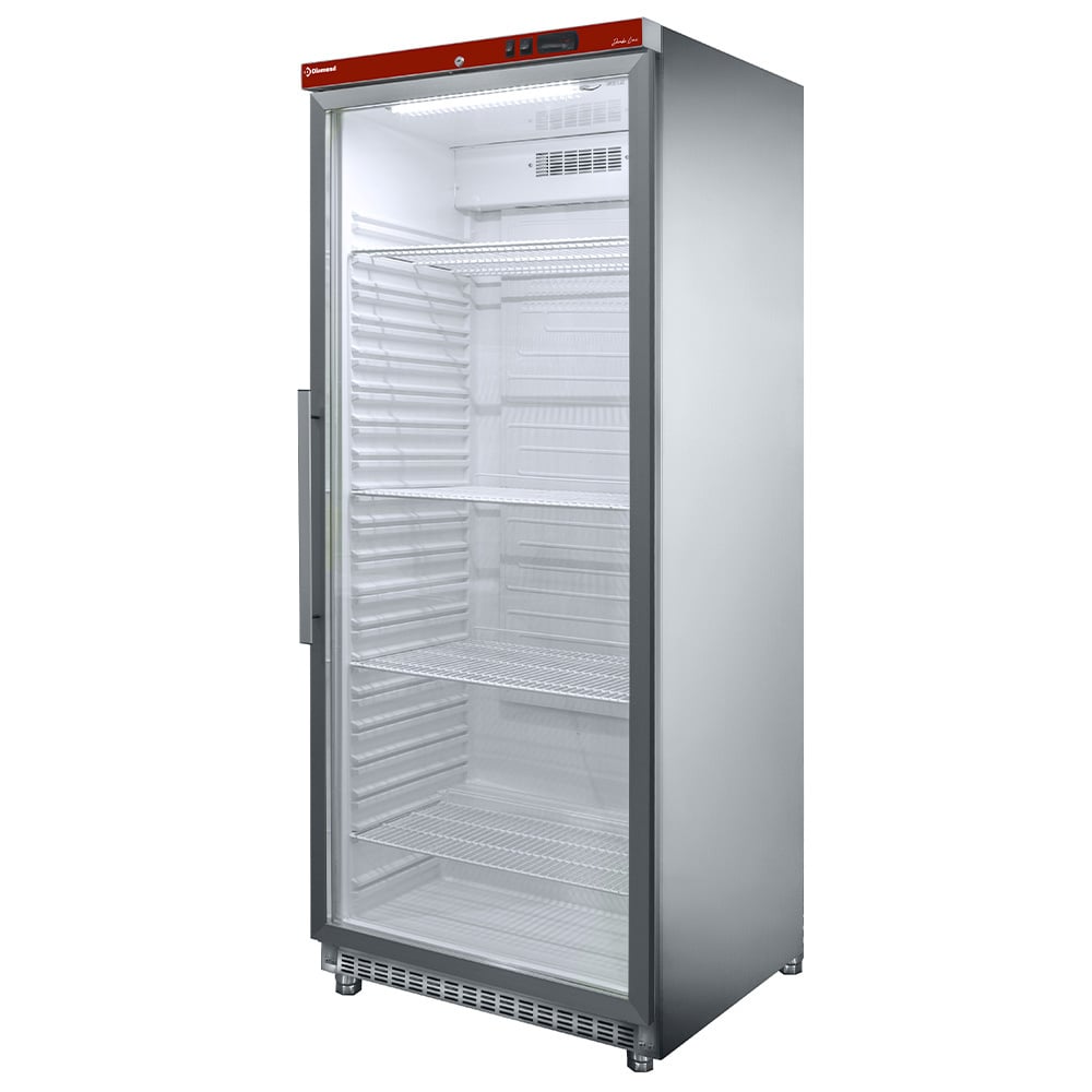 Ventilated refrigerator GN 2/1, glass door, 600 liters. stainless steel – Model expus