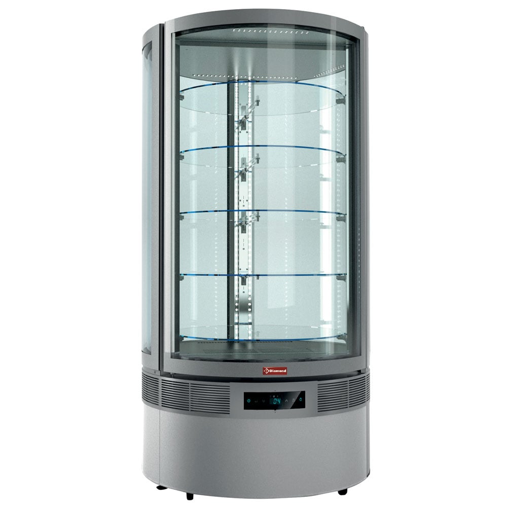 Cylindrical FULL vitrine, 5 levels, ventilated