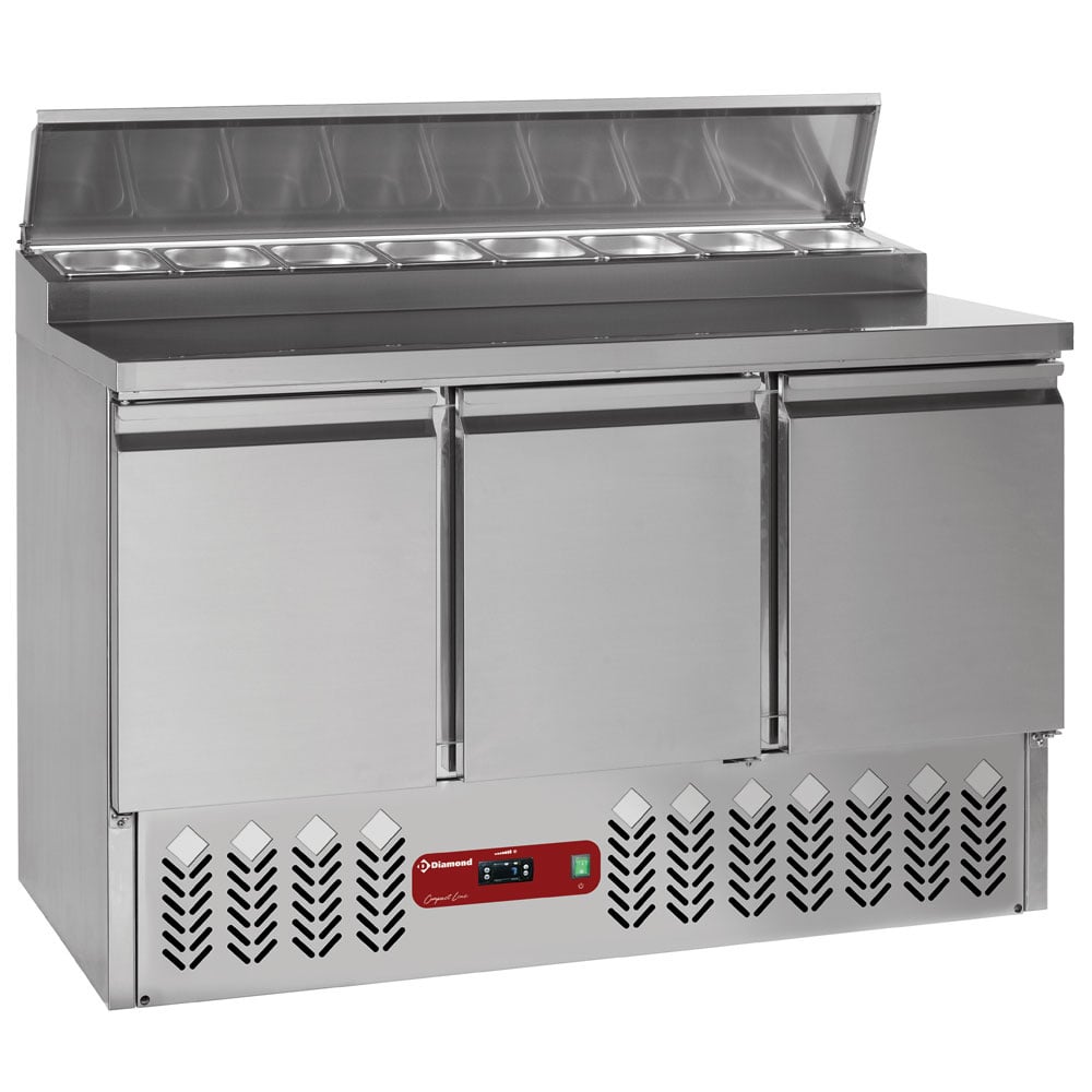 Refrigerated preparation table 3 doors GN 1/1, 340 Lit + refrigerated structure 8x GN1/6-150 mm – A doua alegere