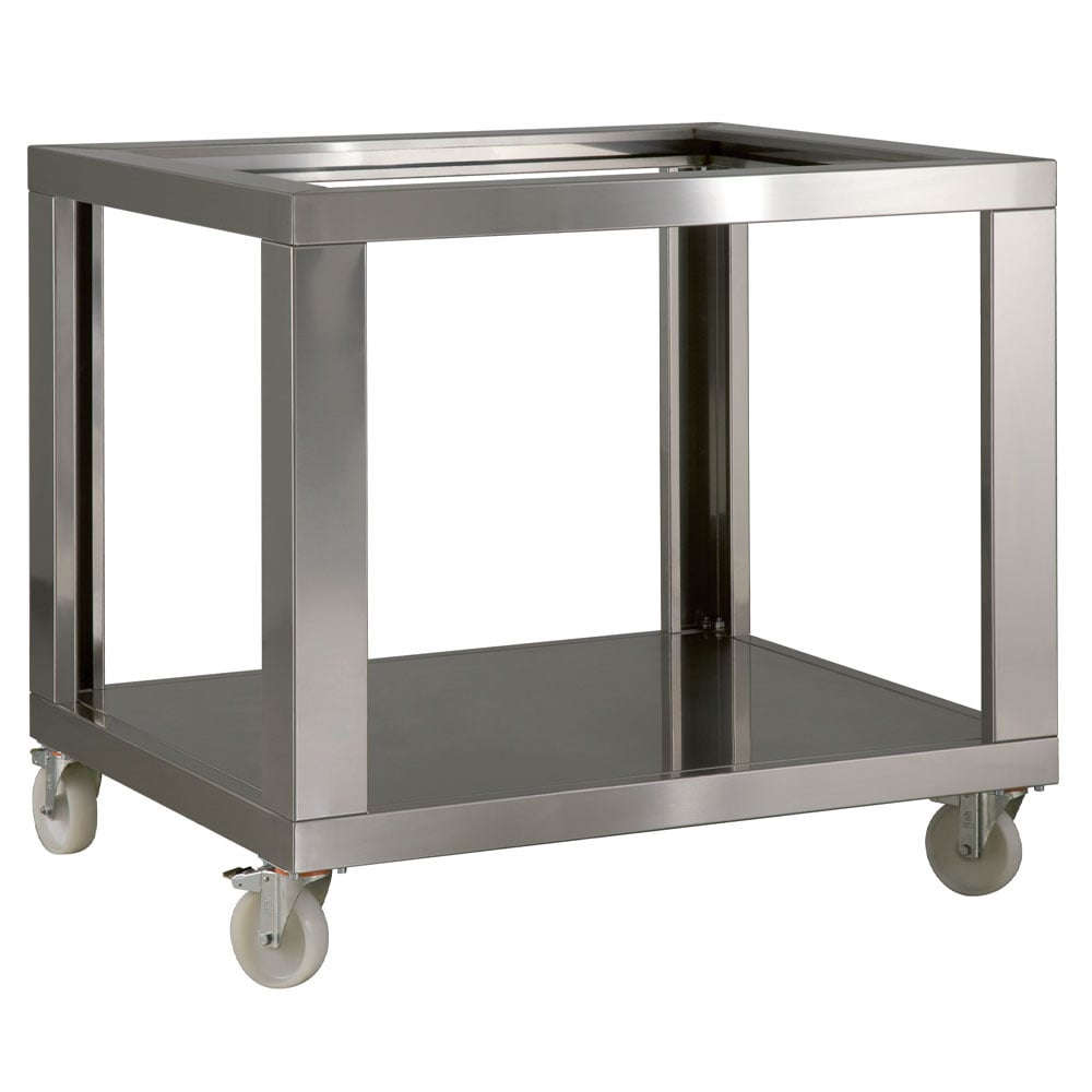 Stainless steel support LD6/35-N, nylon wheels, 2 with brakes