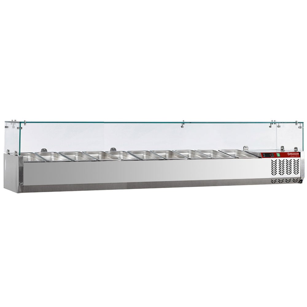 Refrigerated structure 9x GN 1/3 - 150 mm, with sneezeguard – A doua alegere