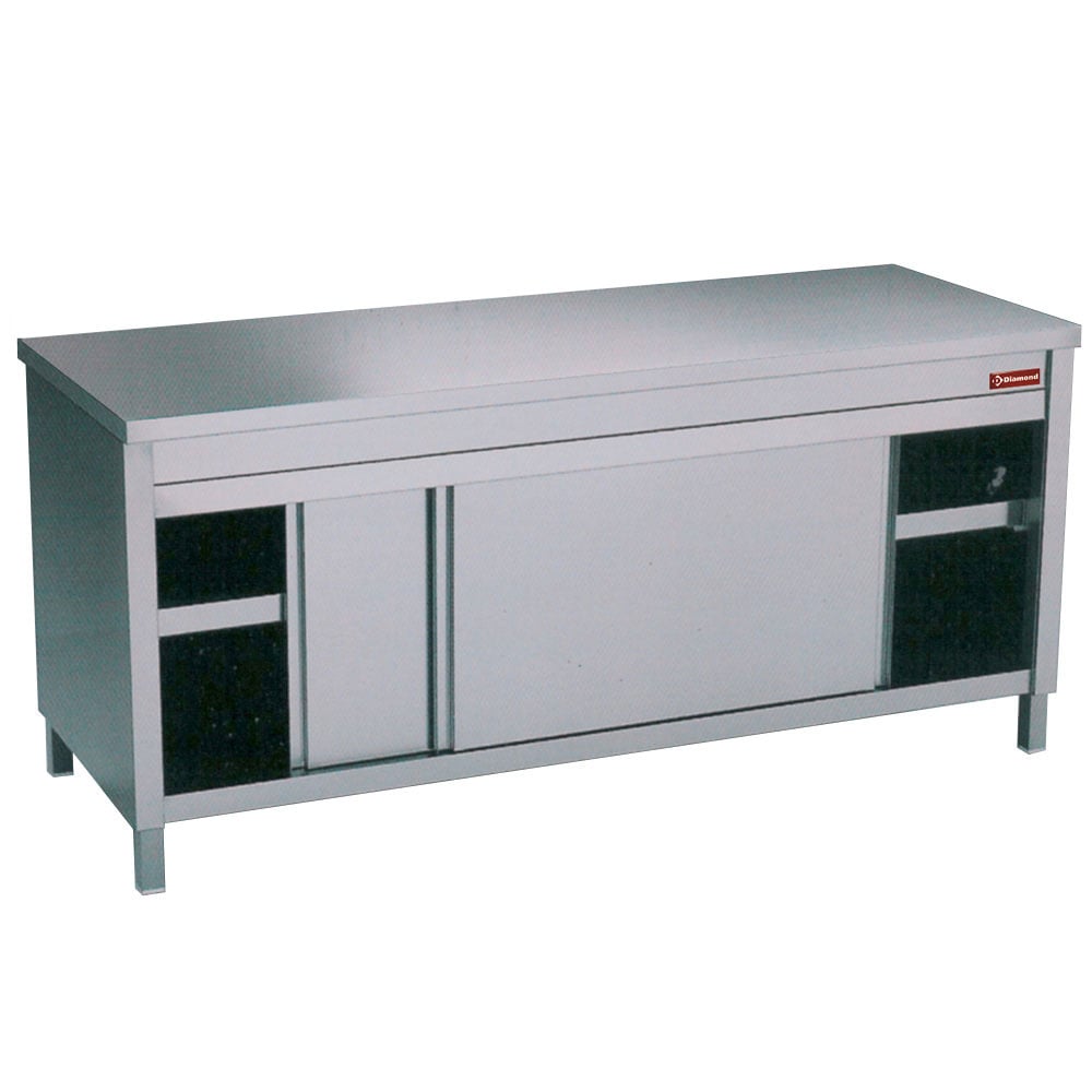 Table on neutral cupboard
