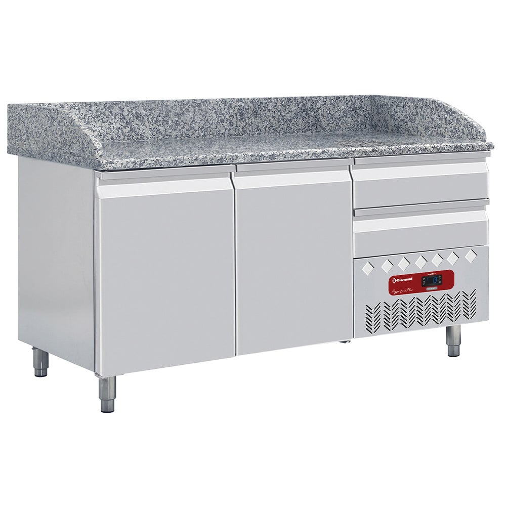 Refrigerated table 2 doors 600x400, 2 neutral drawers (4x trays 600x400) – Ocazie