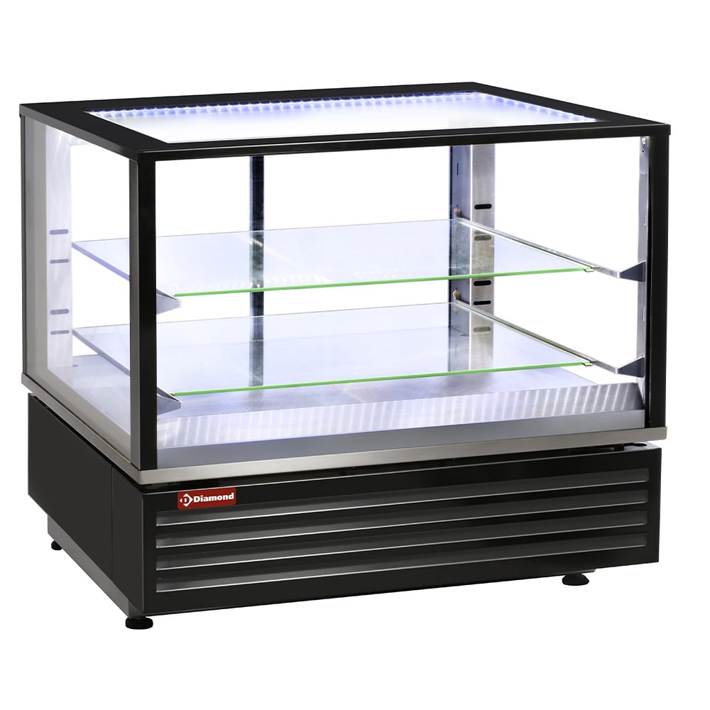 Heated display case EN or GN, ventilated, 2 levels, BLACK – Ocazie