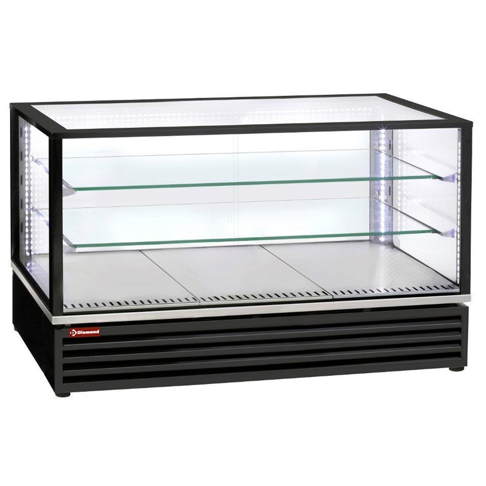 Refrigerated display, EN or GN, ventilated, 3 levels, BLACK – Showroom
