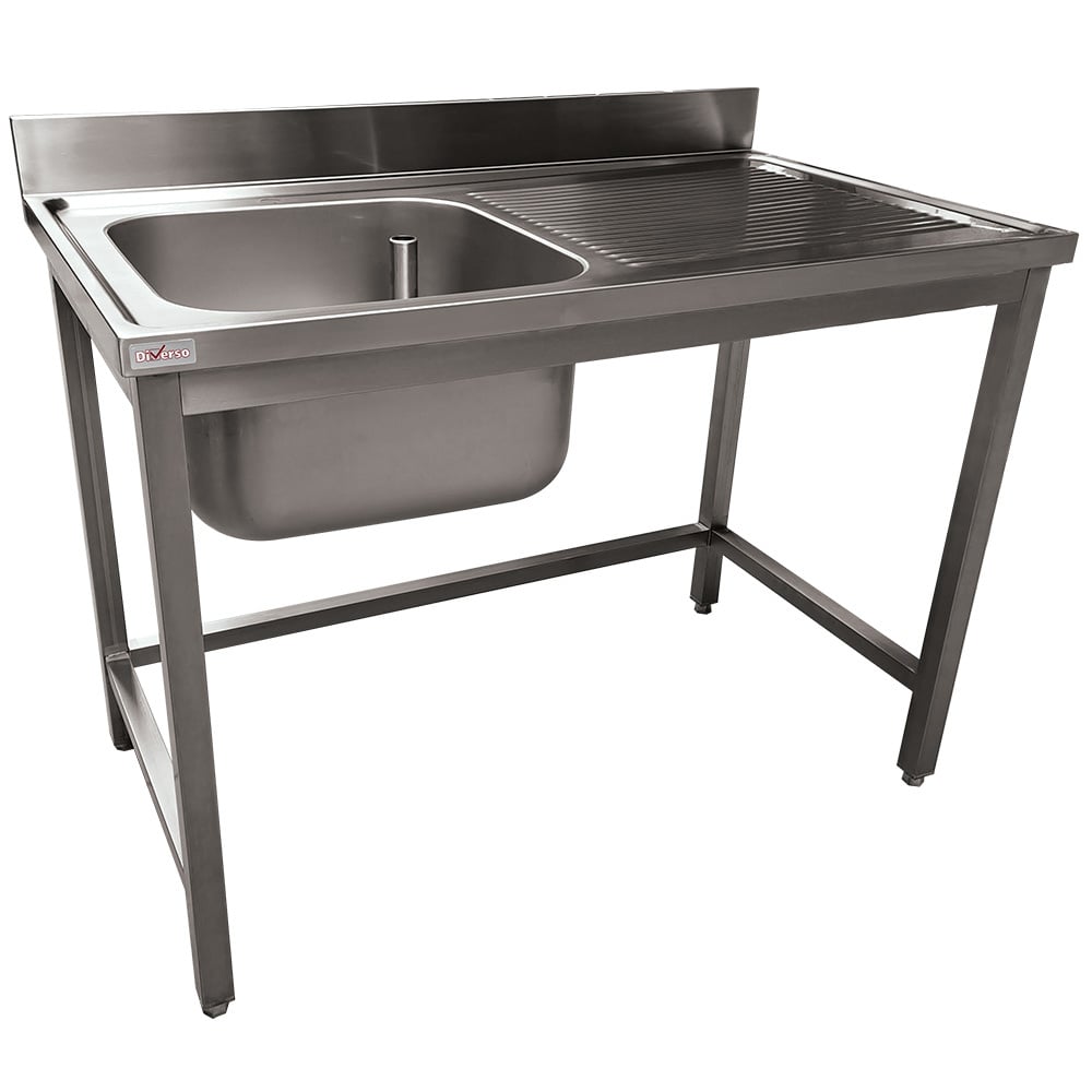 Stainless steel sink ECO 1 tank and 1 right drain surface, without lower shelf
