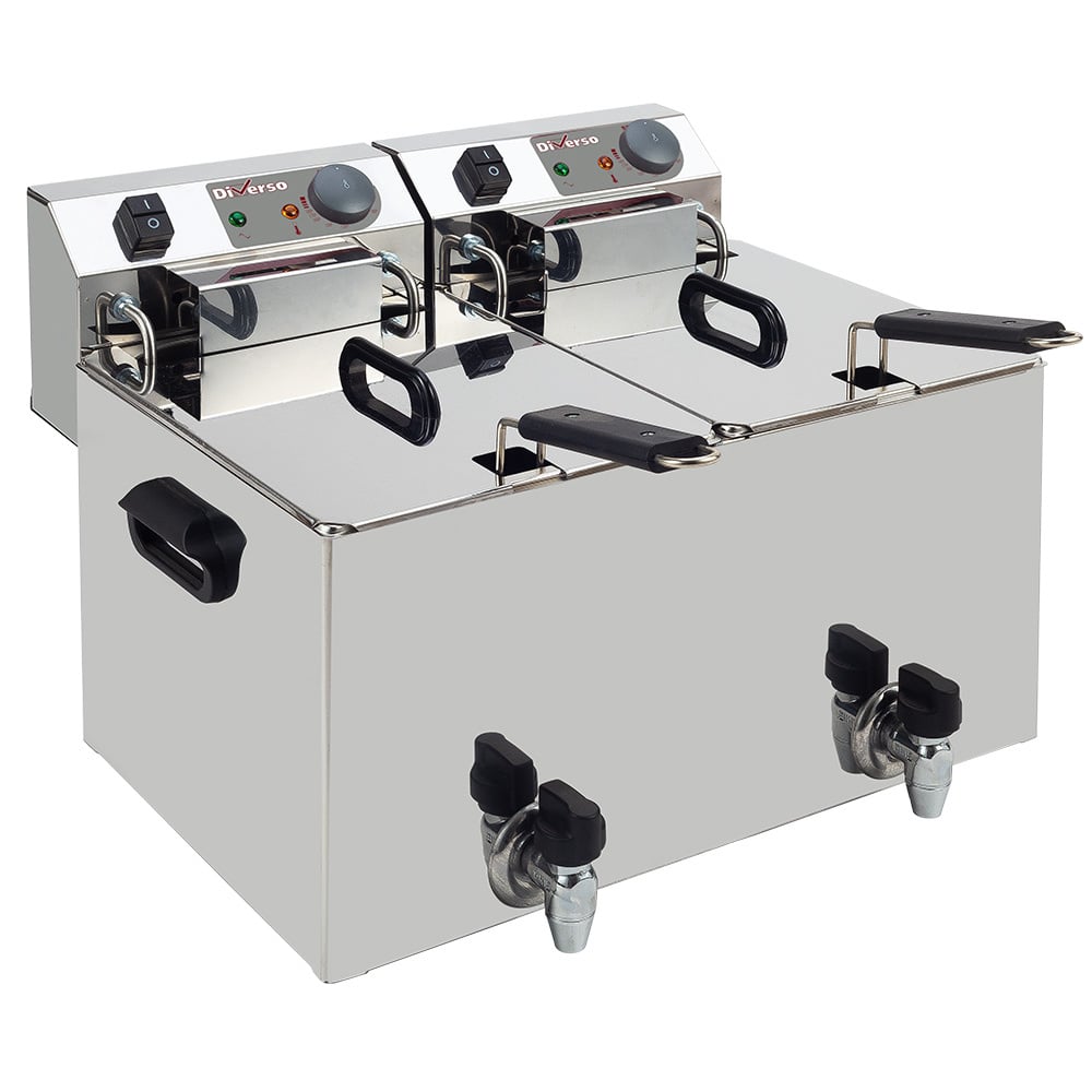 Electric table top fryer 2x 10 liters + tap – A doua alegere