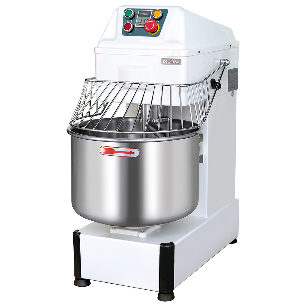 Spiral mixer, 34 liters, 2 speeds, timer, on wheels